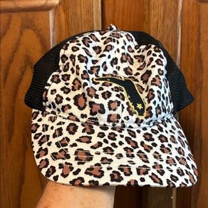 Leopard Print Women's Hat with Black Mesh adjustable band